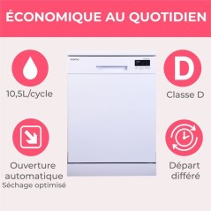Lave-vaisselle pose libre OCEANIC OCEALV1247DWP - 12 couverts - Induct