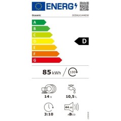 Lave-vaisselle pose libre OCEANIC OCEALV1444DW - 14 couverts - Inducti
