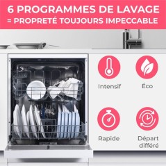 Lave-vaisselle pose libre OCEANIC OCEALV1444DW - 14 couverts - Inducti