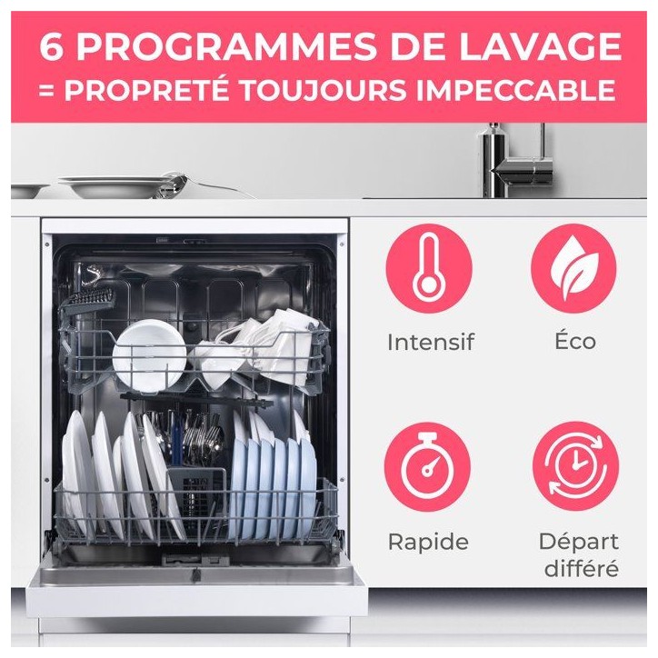 Lave-vaisselle pose libre OCEANIC OCEALV1444DW - 14 couverts - Induction - L60cm - 44 dB - Blanc