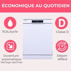 Lave-vaisselle pose libre OCEANIC OCEALV1444DW - 14 couverts - Inducti