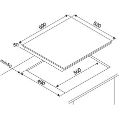 Table de cuisson a induction - OCEANIC - 4 foyers - L59 x P52 cm - OCE