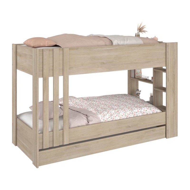 Lits superposés et tiroir lit - ESCALE - L 224,5 x H 141,6 x P 98 - 3