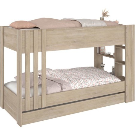Lits superposés et tiroir lit - ESCALE - L 224,5 x H 141,6 x P 98 - 3