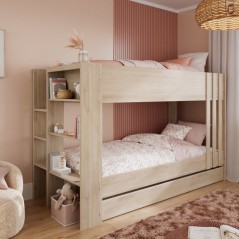 Lits superposés et tiroir lit - ESCALE - L 224,5 x H 141,6 x P 98 - 3 couchages - montage réversible - PARISOT
