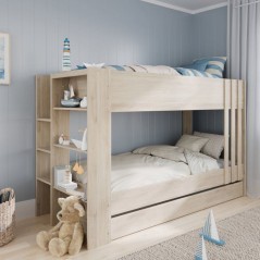 Lits superposés et tiroir lit - ESCALE - L 224,5 x H 141,6 x P 98 - 3