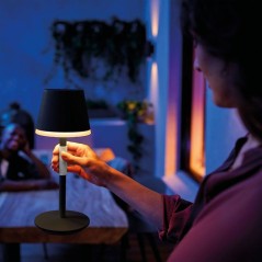 Lampe a poser LED mobile - PHILIPS HUE - Go - lumiere blanche et colorée - portable - noir