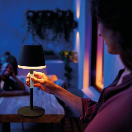 Lampe a poser LED mobile - PHILIPS HUE - Go - lumiere blanche et colorée - portable - noir