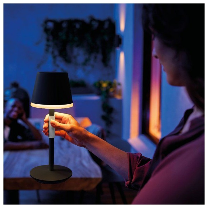 Lampe a poser LED mobile - PHILIPS HUE - Go - lumiere blanche et colorée - portable - noir