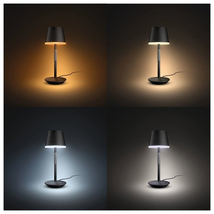 Lampe a poser LED mobile - PHILIPS HUE - Go - lumiere blanche et colorée - portable - noir