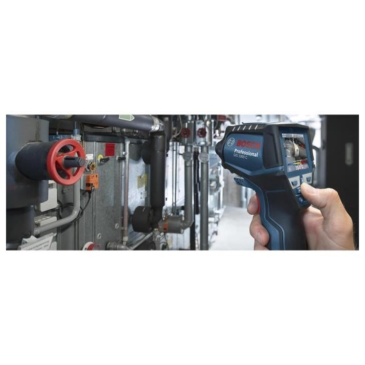 Détecteur thermique Bosch Professional GIS 1000 C avec batterie 12V 2,0Ah, carte Quickstart, cable USB, en L-Boxx - 0601083301