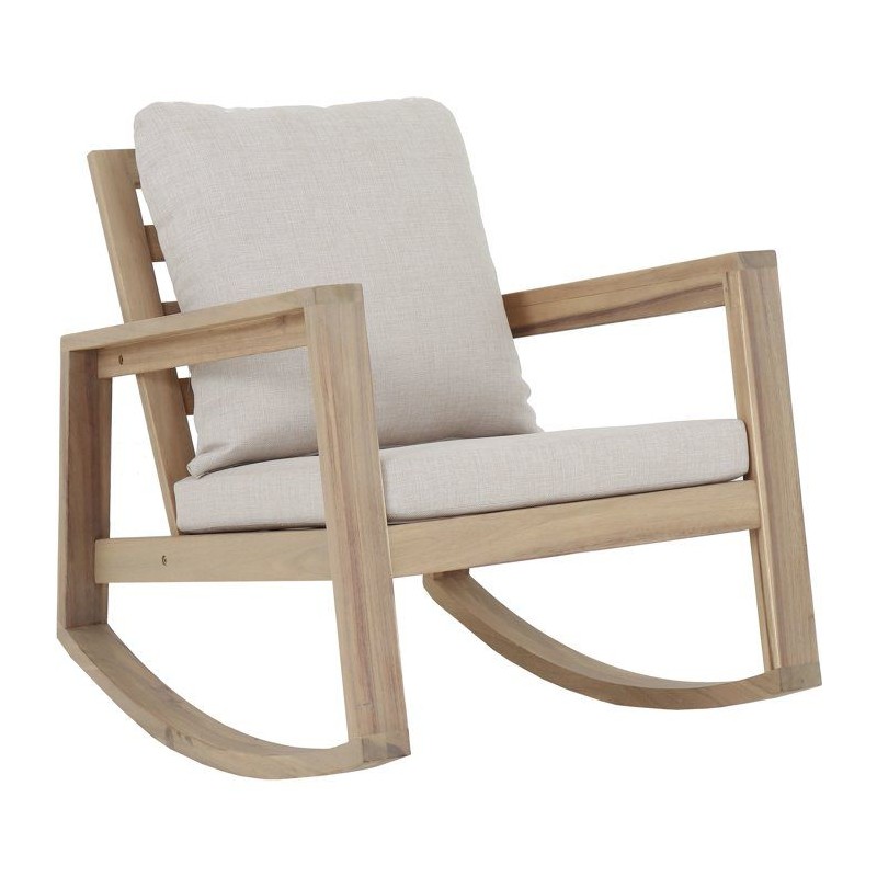 Fauteuil rocking chair de jardin Phuket - PROLOISIRS - - Bois acacia F
