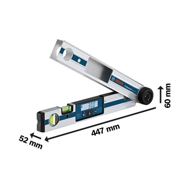 Mesureur d'angle - BOSCH - GAM 220 Professional - Précision ±0,1° - Longueur 40 cm - Plage 0-220° Mesureur d'angle - BOSCH - GAM 220 Professional - Précision ±0,1° - Longueur 40 cm - Plage 0-220°
