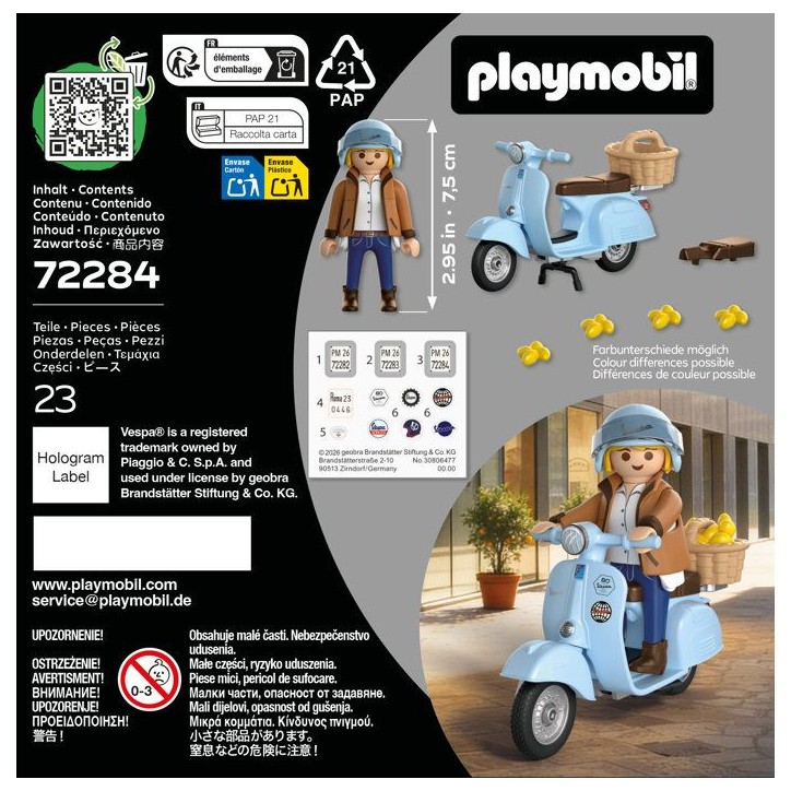 PLAYMOBIL 72284 Vespa 80eme anniversaire : Style Iconique, 18 pieces, Adulte, Kidulte, Classic cars, des 14 ans
