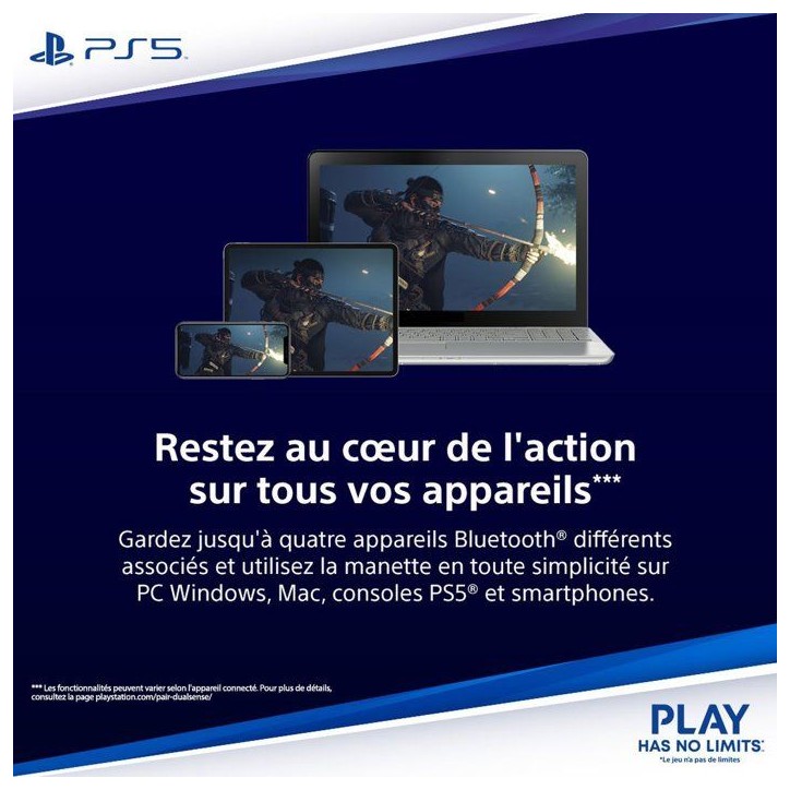 Manette sans fil DualSense– Midnight Black - Avec câble USB pour PC Manette sans fil DualSense– Midnight Black - Avec câble USB pour PC