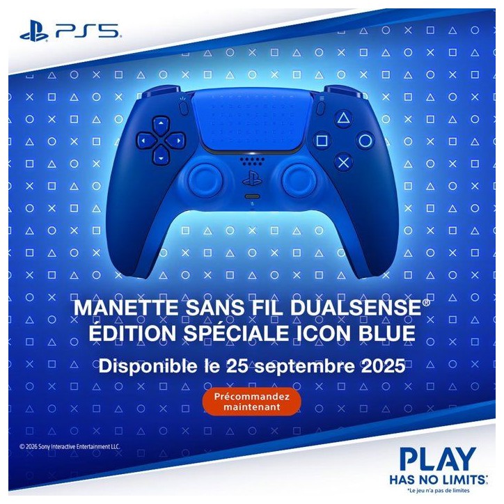 Manette sans fil DualSense - Édition limitée Icon Blue I PS5 et PC