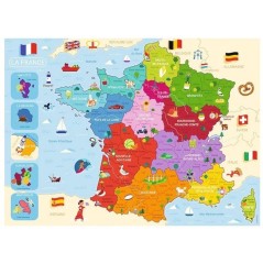 Puzzle 250 p carte de France - NATHAN JEUX - Bleu - Carton - 250 piece