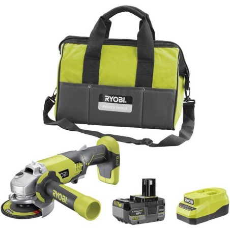 RYOBI Meuleuse d'angle 18V ONE+ Ø115 mm - batterie 4Ah + chargeur - s