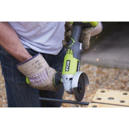 RYOBI Meuleuse d'angle 18V ONE+ Ø115 mm - batterie 4Ah + chargeur - sac de transport inclus - R18AG-140S