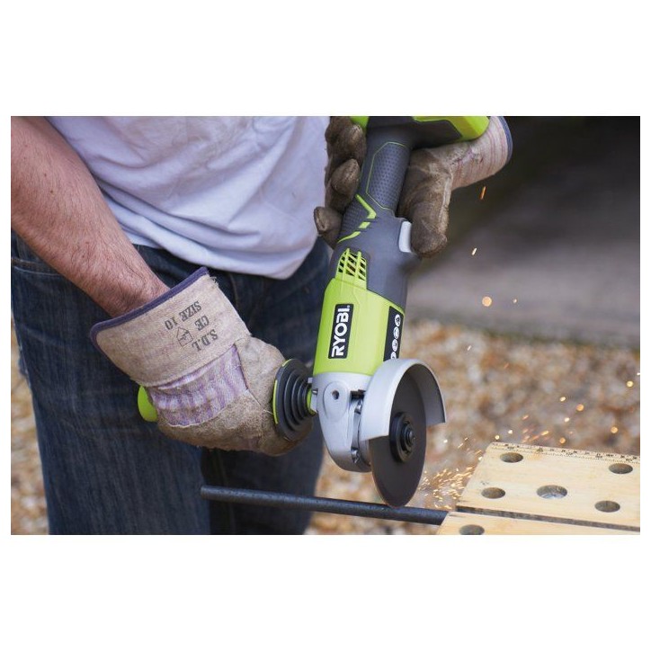 RYOBI Meuleuse d'angle 18V ONE+ Ø115 mm - batterie 4Ah + chargeur - sac de transport inclus - R18AG-140S RYOBI Meuleuse d'angle 18V ONE+ Ø115 mm - batterie 4Ah + chargeur - sac de transport inclus - R18AG-140S