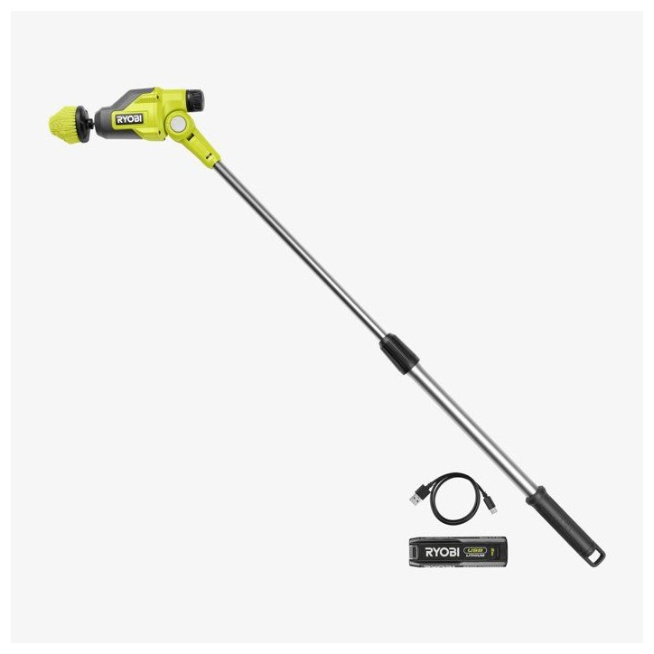 RYOBI Brosse de nettoyage télescopique 4V USB Lithium - batterie 2Ah + chargeur - RTS4-120G RYOBI Brosse de nettoyage télescopique 4V USB Lithium - batterie 2Ah + chargeur - RTS4-120G