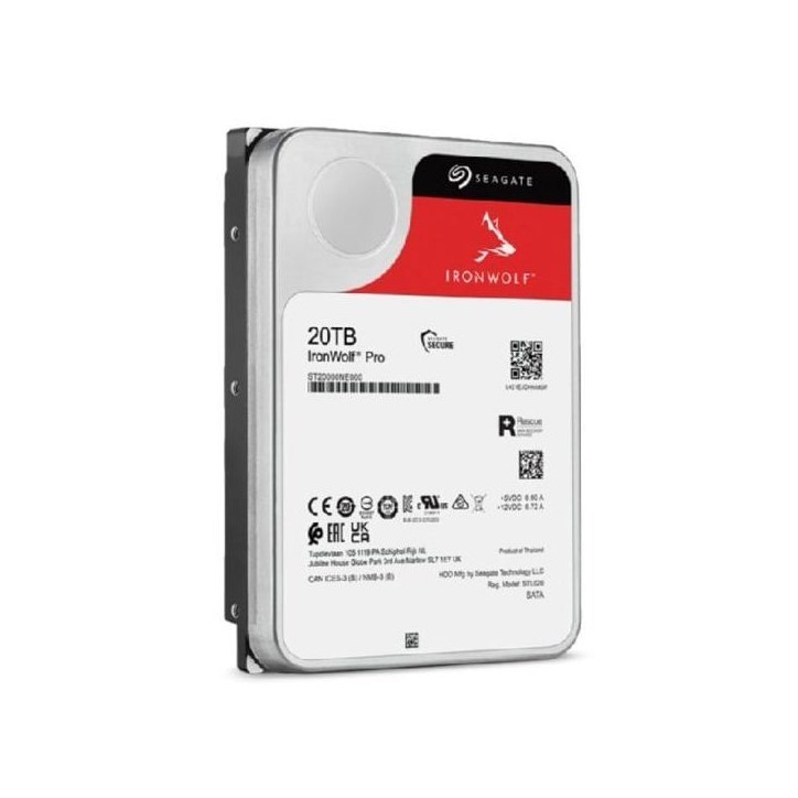 Seagate IronWolf Pro, 20 to, Disque Dur d'entreprise Interne NAS HDD – CMR, 3,5”, SATA 6 Gbits/s, 7 200 TR/Min, 256 Mo de m Seagate IronWolf Pro, 20 to, Disque Dur d'entreprise Interne NAS HDD – CMR, 3,5”, SATA 6 Gbits/s, 7 200 TR/Min, 256 Mo de m