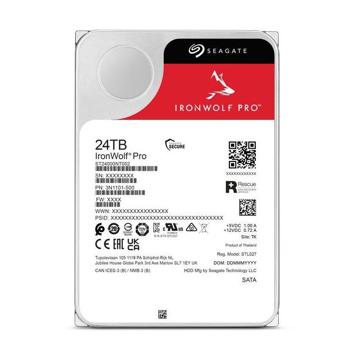 SEAGATE - IronWolf Pro ST24000NT002 - Disque dur interne - 24 To - 7200 trs/min - 3,5 SEAGATE - IronWolf Pro ST24000NT002 - Disque dur interne - 24 To - 7200 trs/min - 3,5