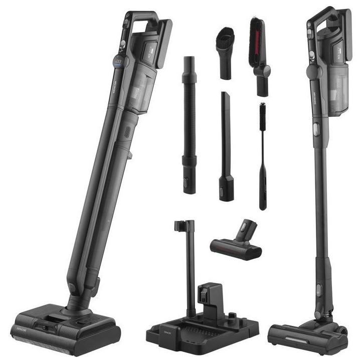 Lave-sol aspirant sans fil SENCOR SVW 8872BK - Dual Power Mop double brosse - Filtre HEPA inclus - Sols durs - Noir
