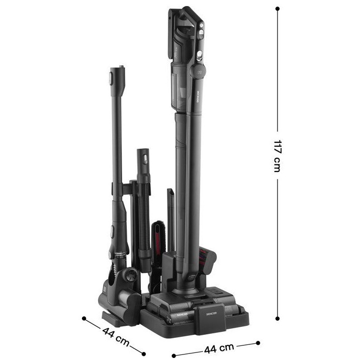 Lave-sol aspirant sans fil SENCOR SVW 8872BK - Dual Power Mop double brosse - Filtre HEPA inclus - Sols durs - Noir