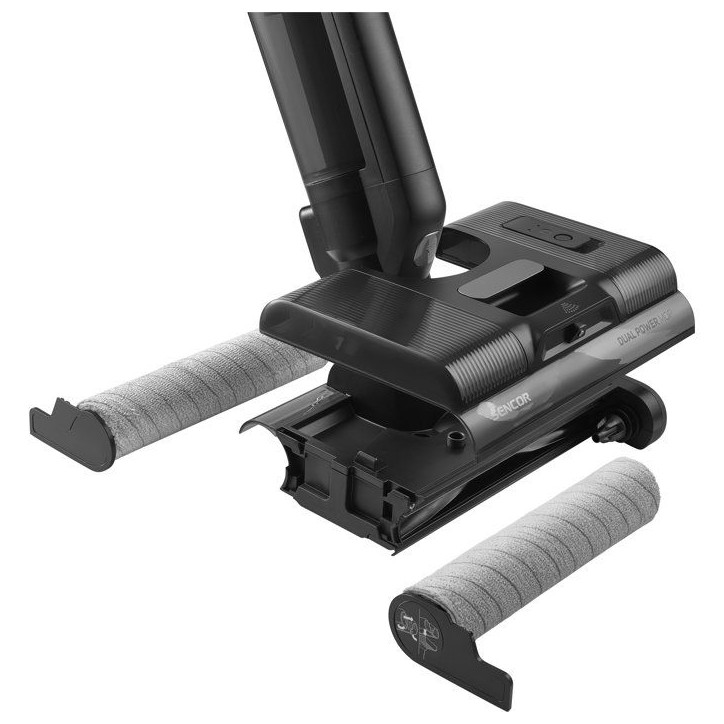Lave-sol aspirant sans fil SENCOR SVW 8872BK - Dual Power Mop double brosse - Filtre HEPA inclus - Sols durs - Noir