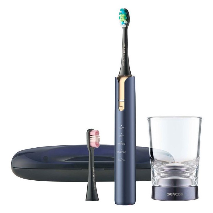 Brosse a dents électrique sonique SENCOR SOC 4110BL - 40000 mouvements/min - Minuterie Quadpacer - IPX7 - Bleu