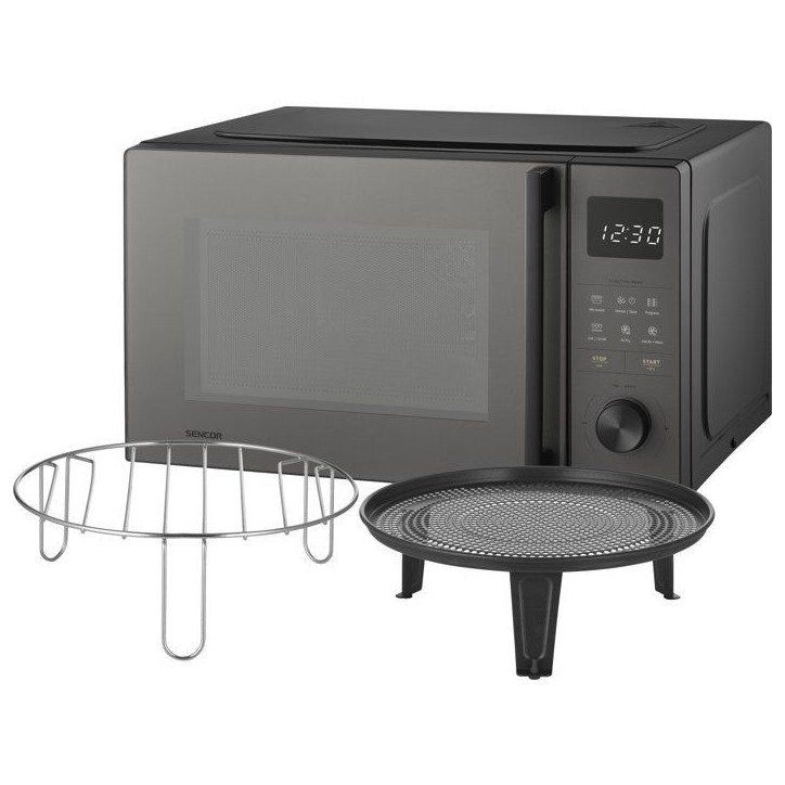 Four a micro-ondes multifonction Sencor SMW 6025BK - Grill et Air Fryer - 8 programmes - Verrouillage enfant - 25 L - Noir