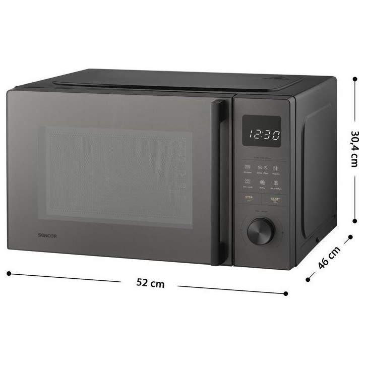 Four a micro-ondes multifonction Sencor SMW 6025BK - Grill et Air Fryer - 8 programmes - Verrouillage enfant - 25 L - Noir