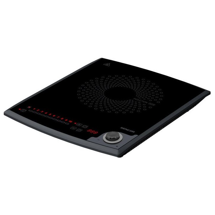 Plaque de cuisson a induction Sencor SCP 3414GY - 1 foyer - Commandes tactiles - 10 niveaux - Compacte - 2000 W - Noire
