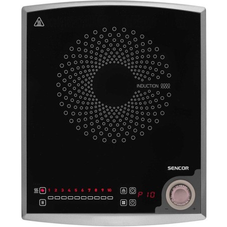 Plaque de cuisson a induction Sencor SCP 3414GY - 1 foyer - Commandes tactiles - 10 niveaux - Compacte - 2000 W - Noire