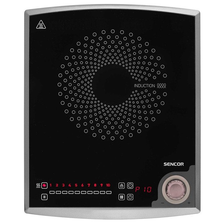 Plaque de cuisson a induction Sencor SCP 3414GY - 1 foyer - Commandes tactiles - 10 niveaux - Compacte - 2000 W - Noire