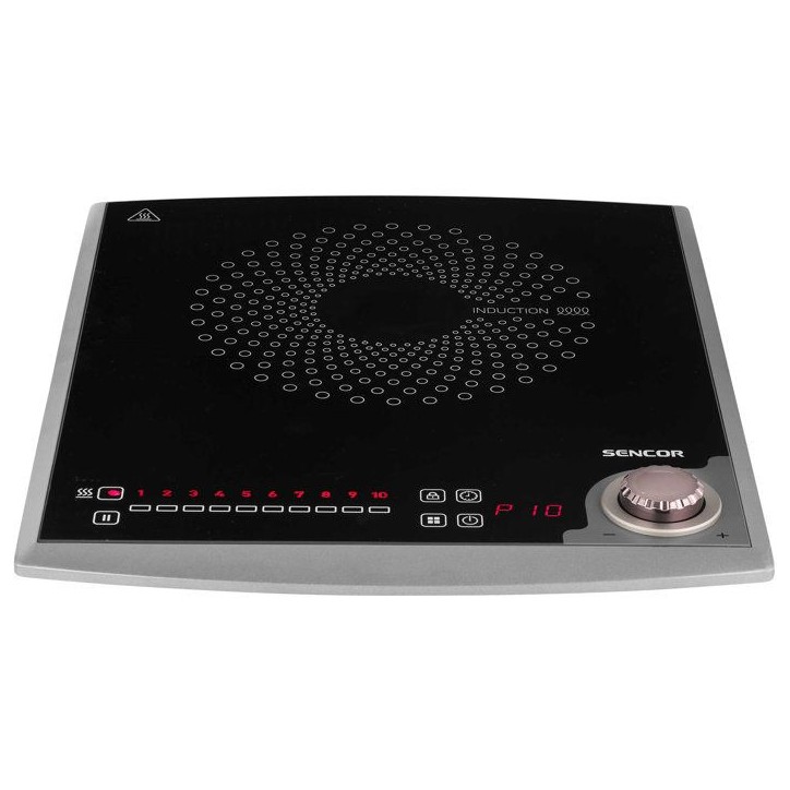 Plaque de cuisson a induction Sencor SCP 3414GY - 1 foyer - Commandes tactiles - 10 niveaux - Compacte - 2000 W - Noire