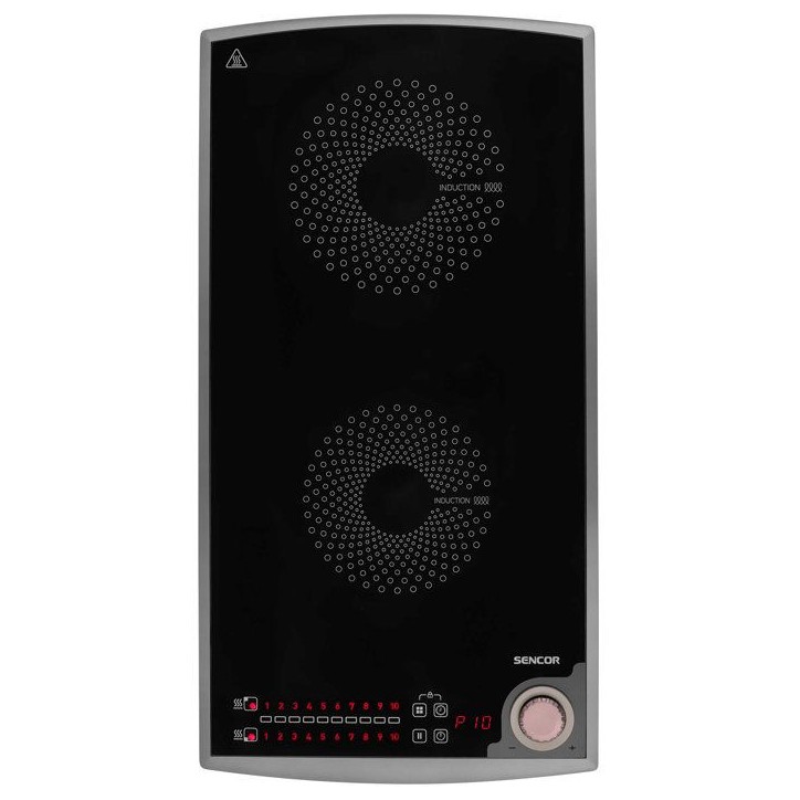Plaque de cuisson a induction Sencor SCP 5414GY - 2 foyers - Commandes tactiles - 10 niveaux - Compacte - 3100 W - Noire