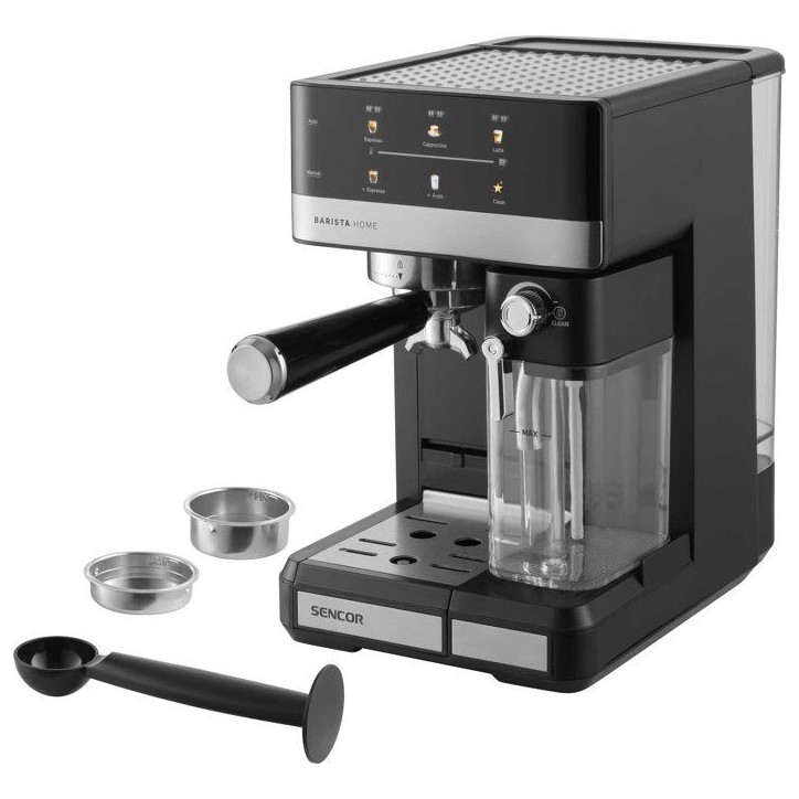 Machine a expresso Sencor SES 4060BK - Cappuccino et latte automatiques - Réservoir lait 500 ml - 20 bars - Noire