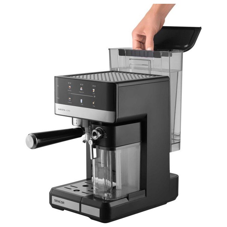 Machine a expresso Sencor SES 4060BK - Cappuccino et latte automatiques - Réservoir lait 500 ml - 20 bars - Noire