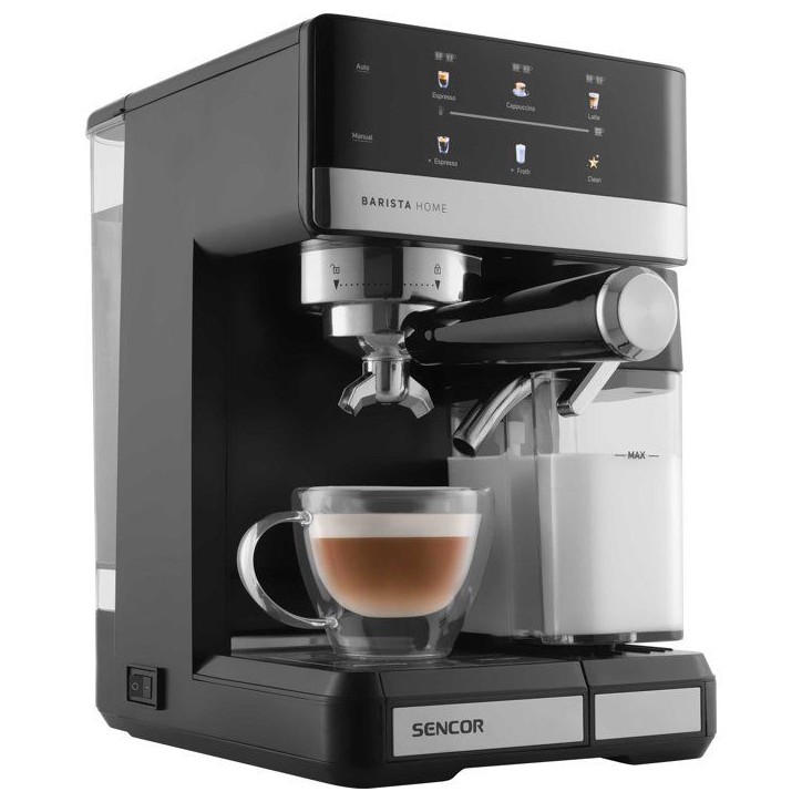 Machine a expresso Sencor SES 4060BK - Cappuccino et latte automatiques - Réservoir lait 500 ml - 20 bars - Noire