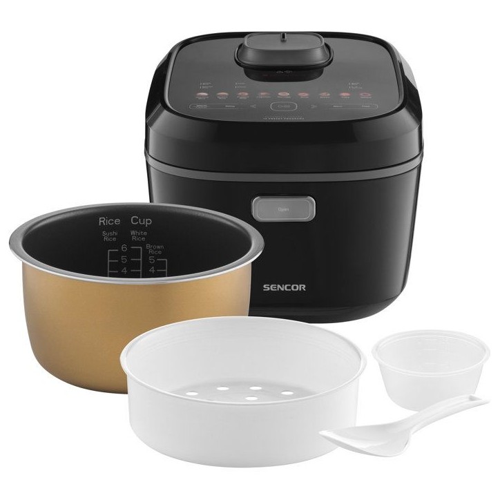 Cuiseur a riz a induction Sencor SRM 3900BK - Cuisson vapeur incluse - Maintien au chaud - 13 programmes - Cuve fonte - 3 L - No