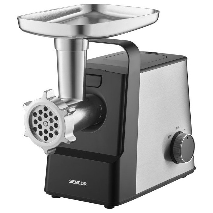 Hachoir a viande Sencor SMG 7400SS - Saucisses et kebbé - Trancheur-râpe inclus - 3 disques - 2,5 kg/min - Inox