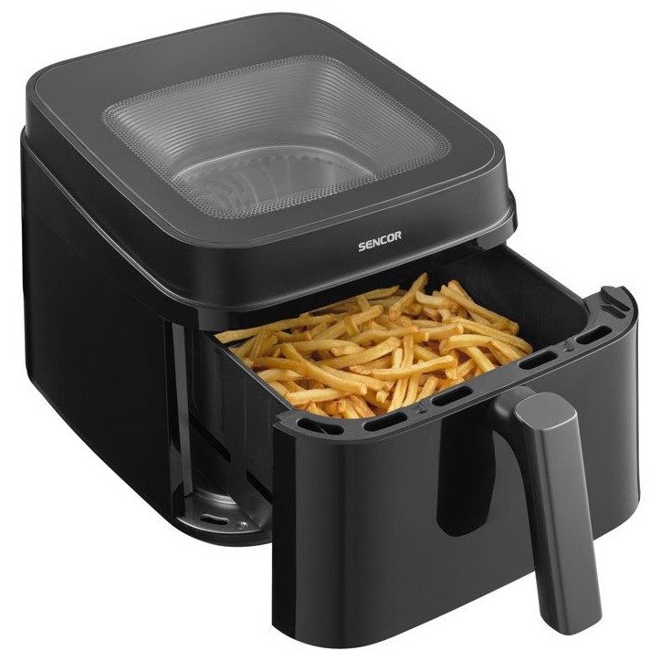 Friteuse a air chaud Sencor SFR 6900BK Vita - Fonction SHAKE - 12 programmes - Fenetre de visualisation - 6,5 L - Noire