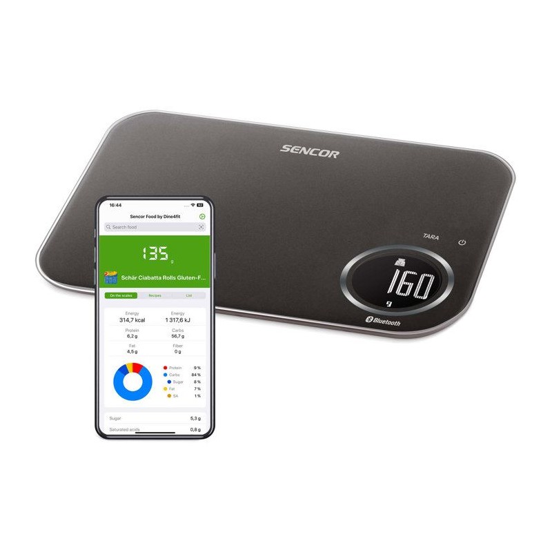Balance de cuisine connectée Sencor SKS 7178BK - Scan codes-barres -