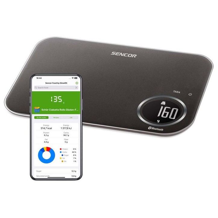 Balance de cuisine connectée Sencor SKS 7178BK - Scan codes-barres - Appli Sencor FOOD - Infos nutritionnelles - Pesée 8 kg - Balance de cuisine connectée Sencor SKS 7178BK - Scan codes-barres - Appli Sencor FOOD - Infos nutritionnelles - Pesée 8 kg -