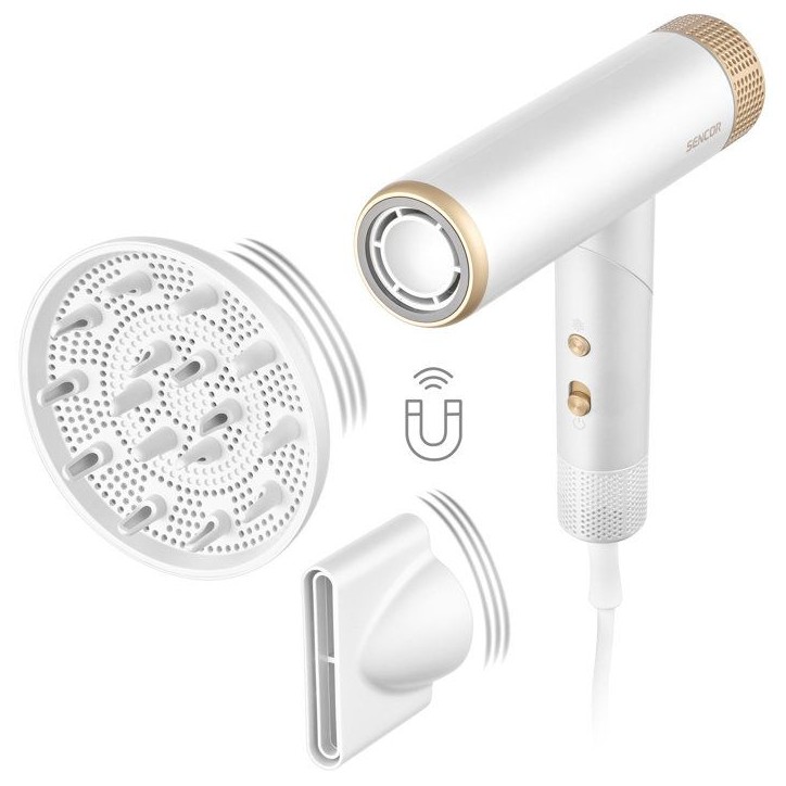 Seche-cheveux professionnel SENCOR SHD 9050GD - Moteur BLDC 110000 tr/min - Diffuseur magnétique - Ultra silencieux