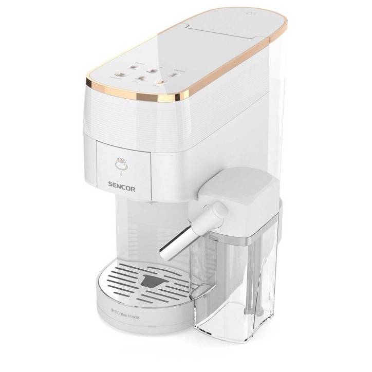 Machine a expresso multi-capsules SENCOR SCC 3001WH Marco Polo - Nespresso et Dolce Gusto - Cappuccino - Blanc