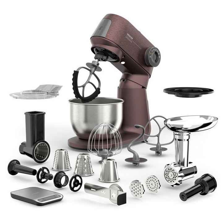 Robot pâtissier multifonction Sencor STM 7632WP Gordon - Pétrin et hachoir a viande - Bol inox 5,5 L - Moteur 1500 W - Bordeau Robot pâtissier multifonction Sencor STM 7632WP Gordon - Pétrin et hachoir a viande - Bol inox 5,5 L - Moteur 1500 W - Bordeau