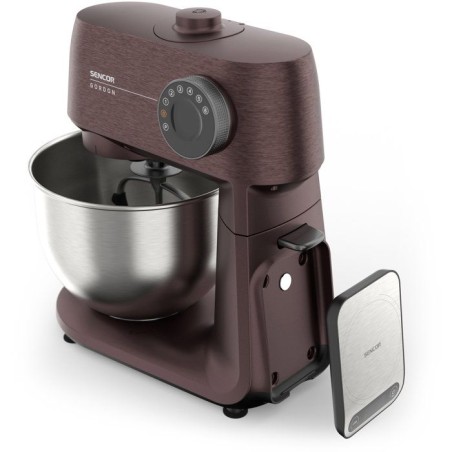 Robot pâtissier multifonction Sencor STM 7632WP Gordon - Pétrin et hachoir a viande - Bol inox 5,5 L - Moteur 1500 W - Bordeau